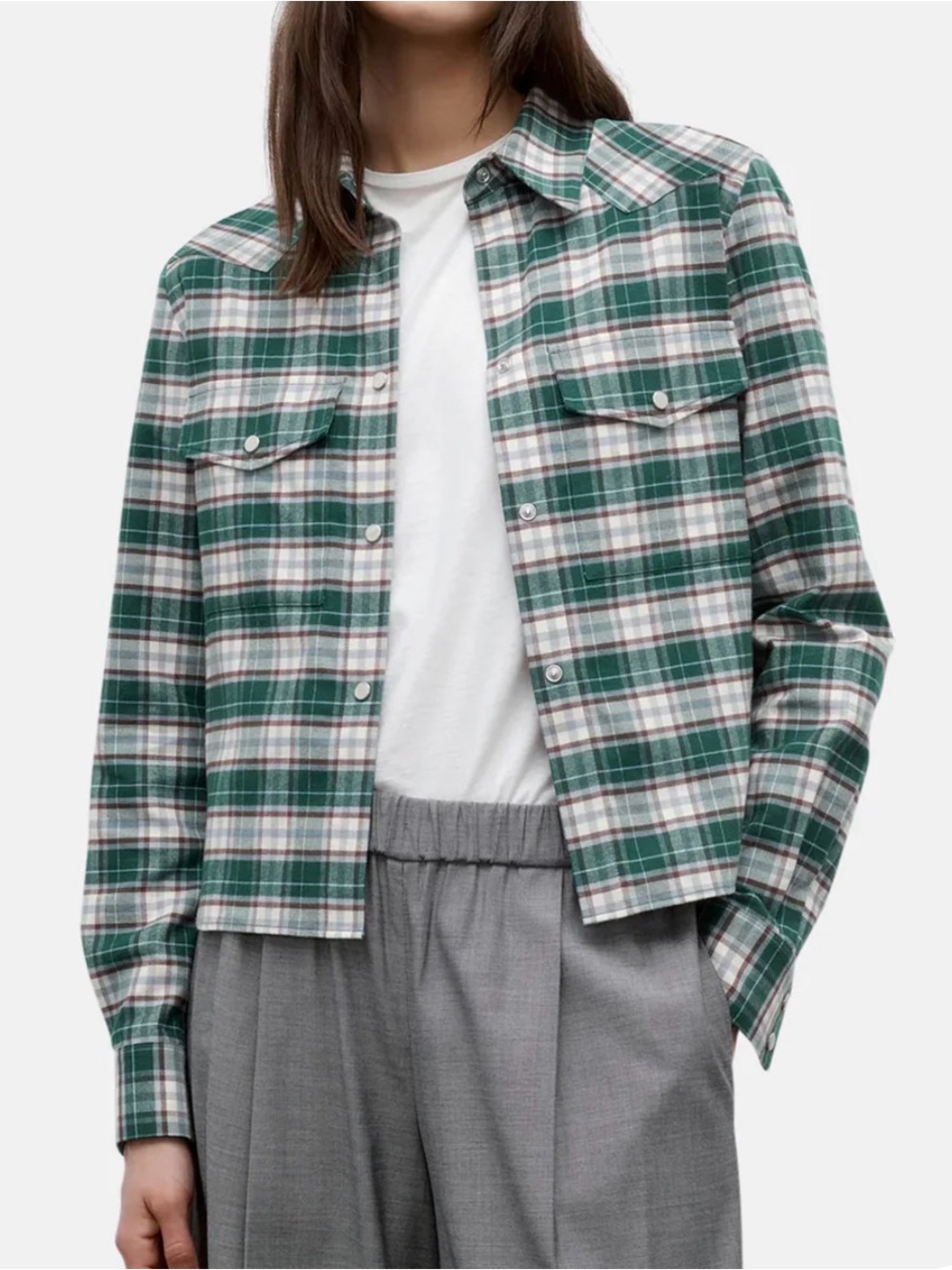 TWP New Carter in Green Multi Flannel Top